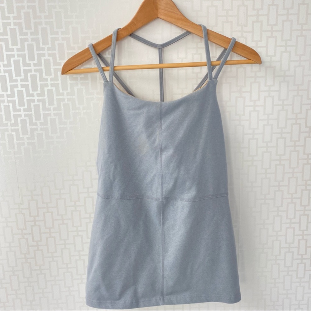 Karma brand Double Spaghetti Strap Tank Top-Gray